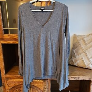 Express Gray Long Sleeve Women's Top